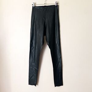 Commando Faux Leather Leggings M Black Pebbled High Waist Skinny Pants